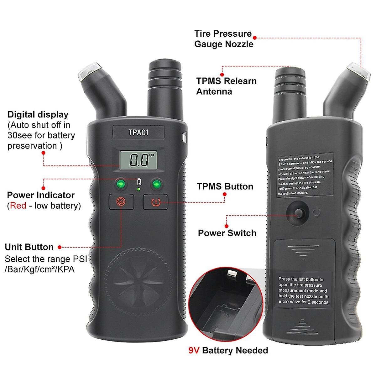 TPMS Relearn Tool Digital dæk tryk måler til dæktryk sensor - LifafaDenmark Aps