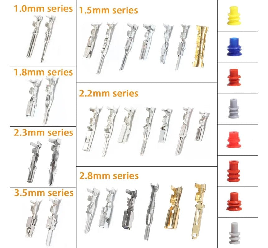 Terminal stik sæt til biler Elektriske stikben Uisoleret stik Han Hun Krympe - LifafaDenmark Aps