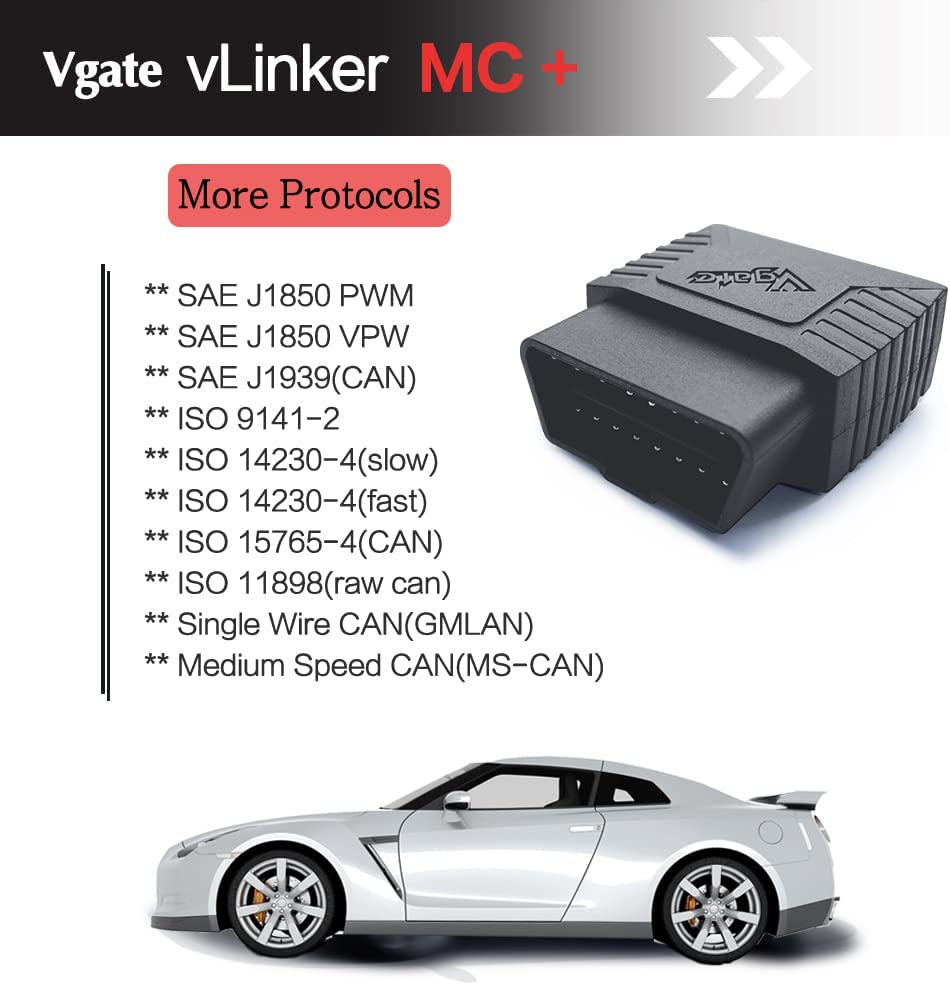 Vgate vLinker MC+ ELM327 Bluetooth diagnostisk Tester til BimmerCode FORScan Apps