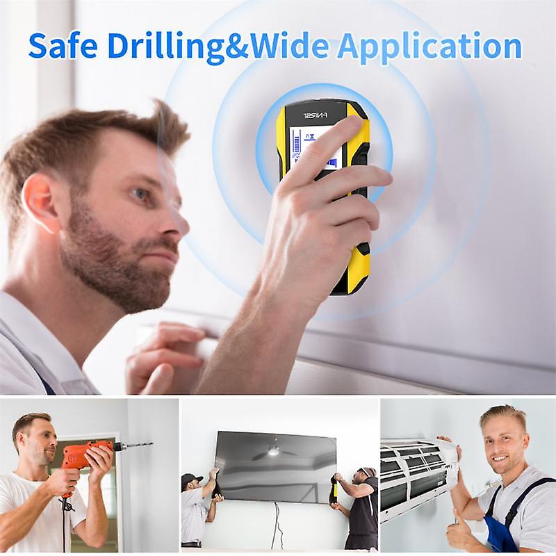 6 i 1 Metal detektor Vægscanner til AC Live Kabel Ledninger Træstud Find - LifafaDenmark Aps