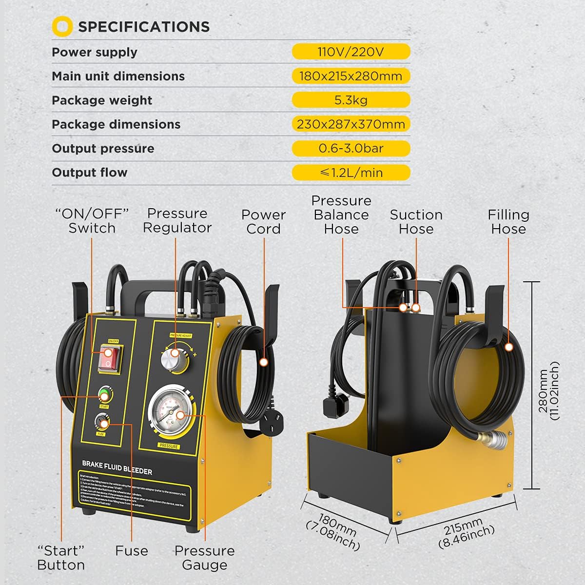 Automatisk bremse væske udlufter AST605 pulsbremse system udluftnings værktøj - LifafaDenmark Aps