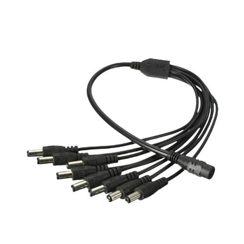 CCTV strøm splitter kabel til kamera 12V DC 2,1mm hun til 2, 4, 6 eller 8 veje - LifafaDenmark Aps