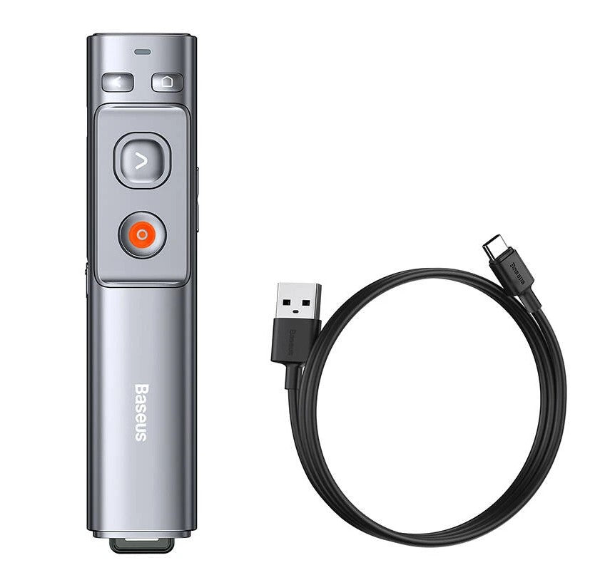 Baseus Orange Dot Multifunktionel fjernbetjening til præsentation grå - LifafaDenmark Aps