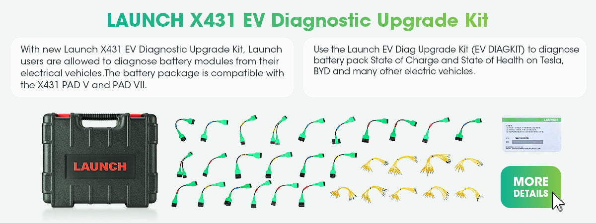 Launch X431 EV Diagnostic Upgrade Kit + Aktiverings kort - LifafaDenmark Aps