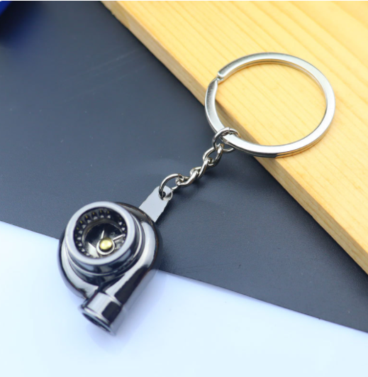 Bil metal nøgleringe - Turbo Gear Nav Bremseskive Støddæmper Pendant Nøglering No.20 - LifafaDenmark Aps