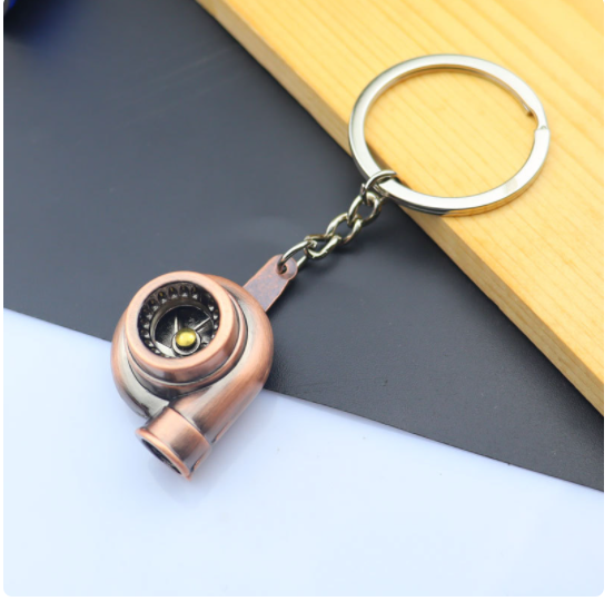 Bil metal nøgleringe - Turbo Gear Nav Bremseskive Støddæmper Pendant Nøglering No.16 - LifafaDenmark Aps