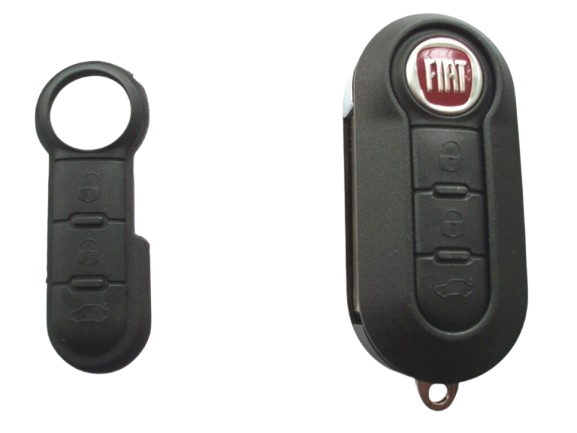 RFC 3-knaps gummipude til Fiat 500 Ducato Panda Punto fjernbetjenings flip nøgle - LifafaDenmark Aps