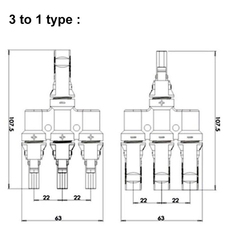 1 Par T gren 3 til 1 stik Solpanel Parallel Adapter Kabel MMF FFM stik - LifafaDenmark Aps