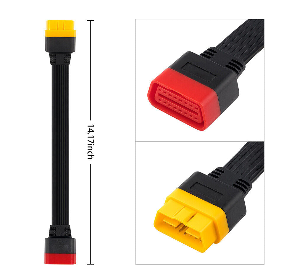 36 cm OBD forlængerkabel OBD2 Extended 16Pin han til hun - LifafaDenmark Aps
