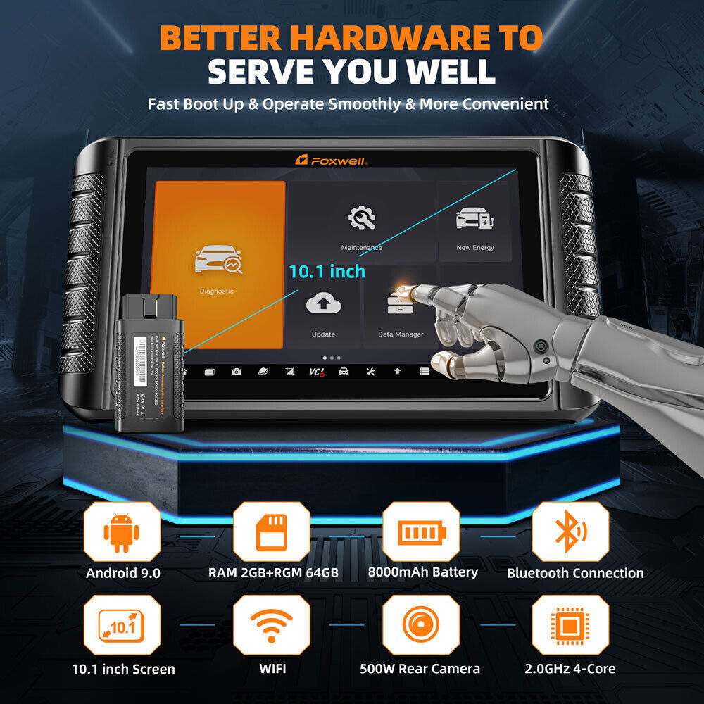 Foxwell NT1009 OBD-scanning fuld Bi-directional ECU-kodning OBD2 diagnostisk scanner - LifafaDenmark Aps