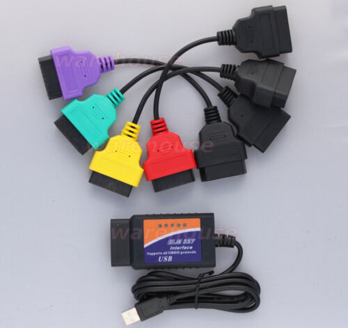 ELM OBD2 + ADAPTER DIAGNOSTISK LEDNING Til MULTI ECU SCAN Passer til FIAT MODIFIED - LifafaDenmark Aps
