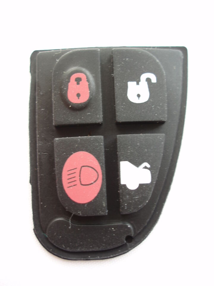 RFC 4-knaps gummi pude til Jaguar X S XJ XJ6 XJ8 XJR Type fjernbetjent Nøgle Fob - LifafaDenmark Aps