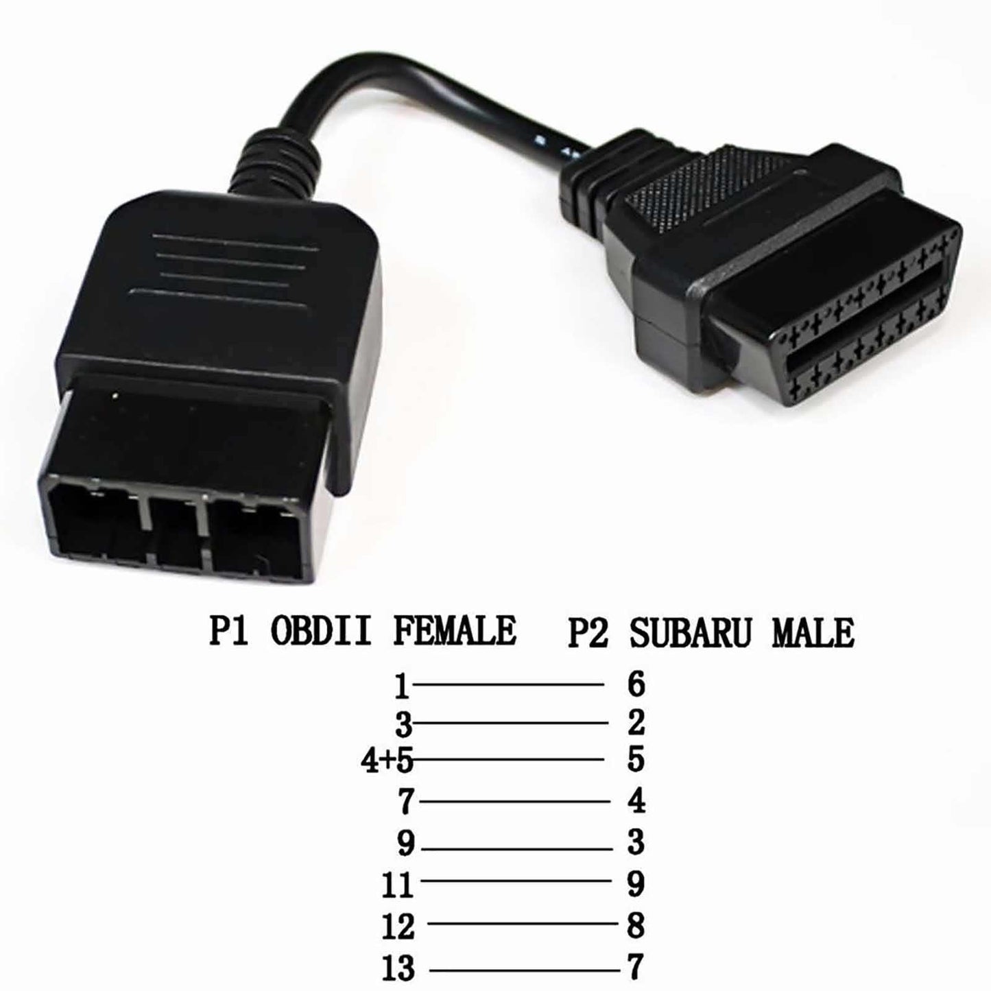 9 Pin Male to OBDII 16 Pin Female Extension Adapter Diagnostic Cable For SUBARU - Lifafa Denmark
