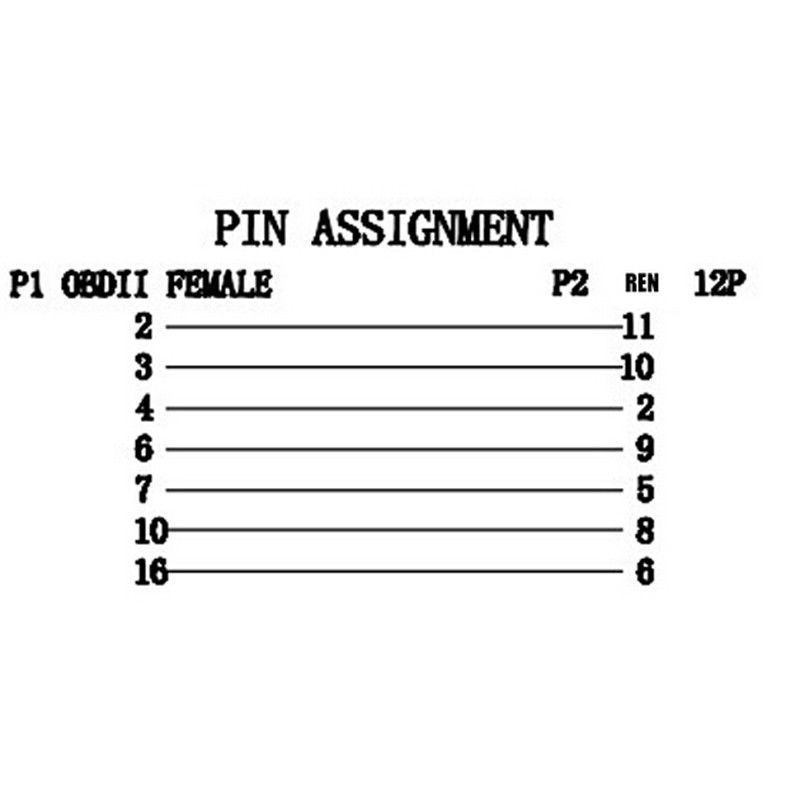 12 Pin To 16 Pin OBDII Diagnostic Adapter Connector Cable for Renault - Lifafa Denmark