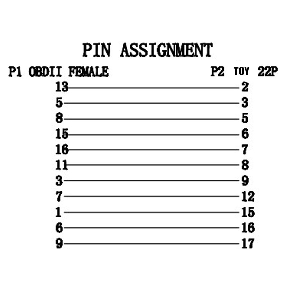 OBD2 22 Pin to 16 Pin Female OBDII Diagnostic Connector Cable Adapter for Toyota - Lifafa Denmark