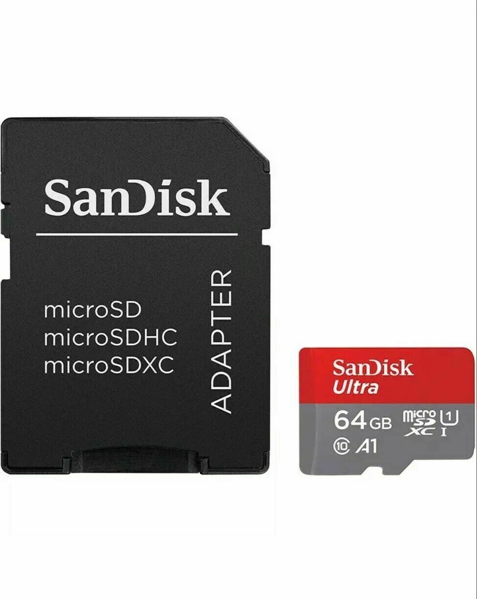 Sandisk 64 GB Ultra Micro SD SDHC TF Memory Card 100MBs UHSI Class 10 - Lifafa Denmark