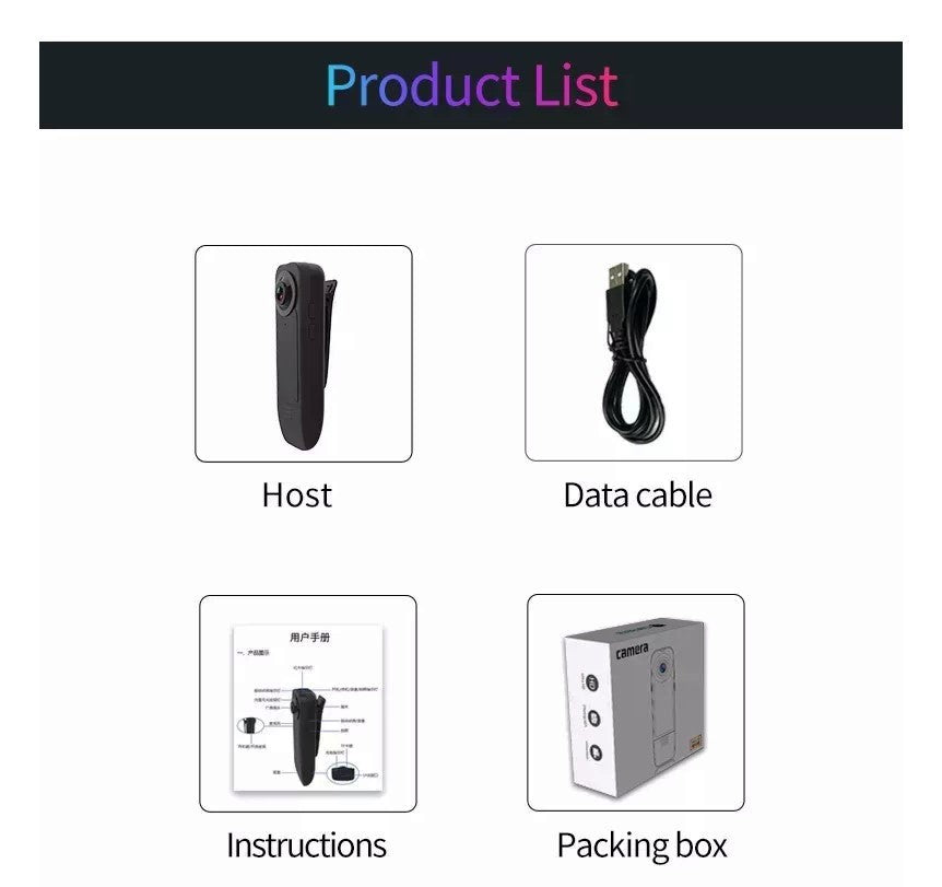 HD 1080P bærbart mini-kropskamera multif unktionelt sports video kamera letvægts skjulte mini-videokameraer - LifafaDenmark Aps