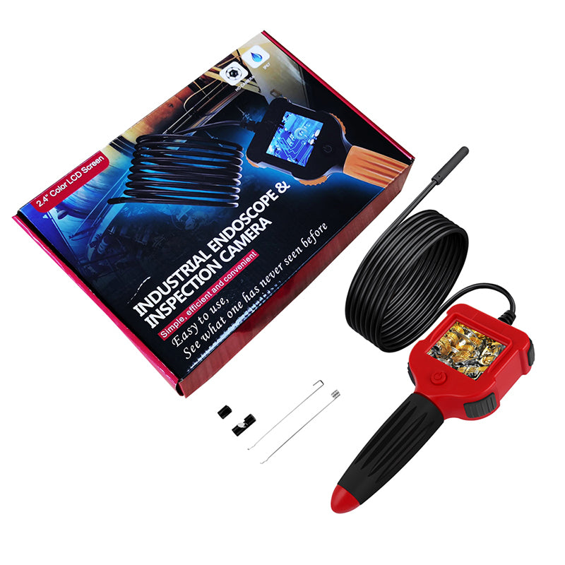 Digitalt boreskop 2,4 tommer farve LCD endoskop kamera 5,5 mm IP67 vandtæt - LifafaDenmark Aps