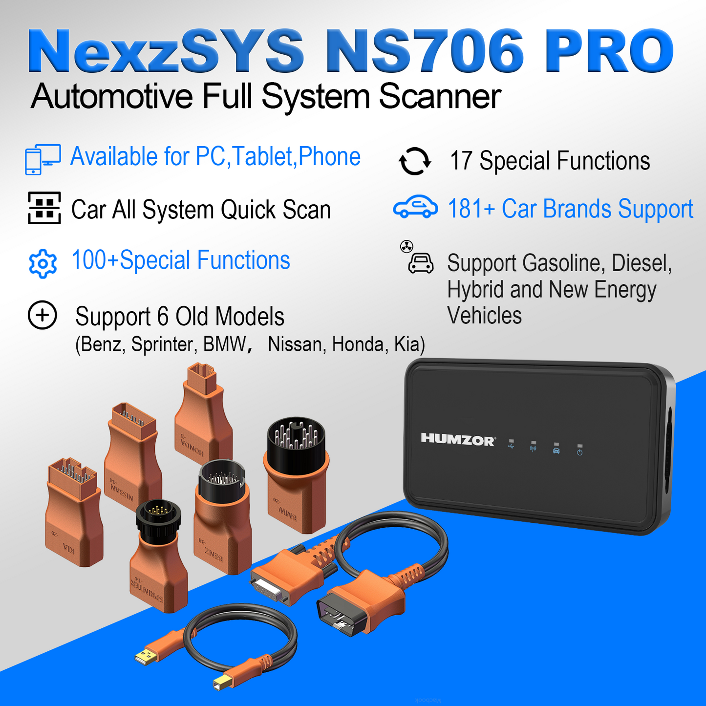 Humzor NexzSYS NS 706 PRO Full System scanner 17 Nulstil tjenester