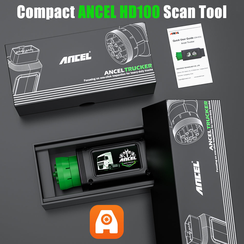 ANCEL HD100 Bluetooth Heavy Duty Lastbil Scanner Alle System Diesel Diagnostic Tool