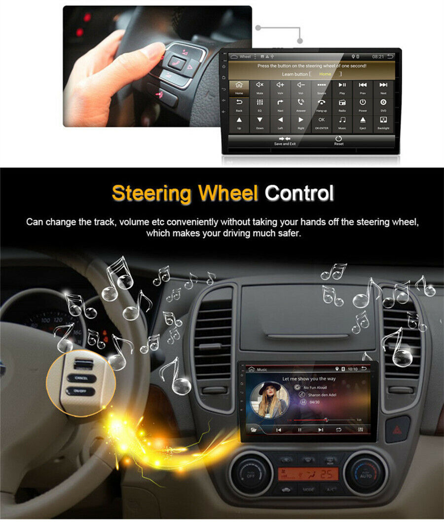 Android Ultra Thin 9'' 2 Din 1080P Car Stereo Radio GPS BT WiFi 4G - Lifafa Denmark