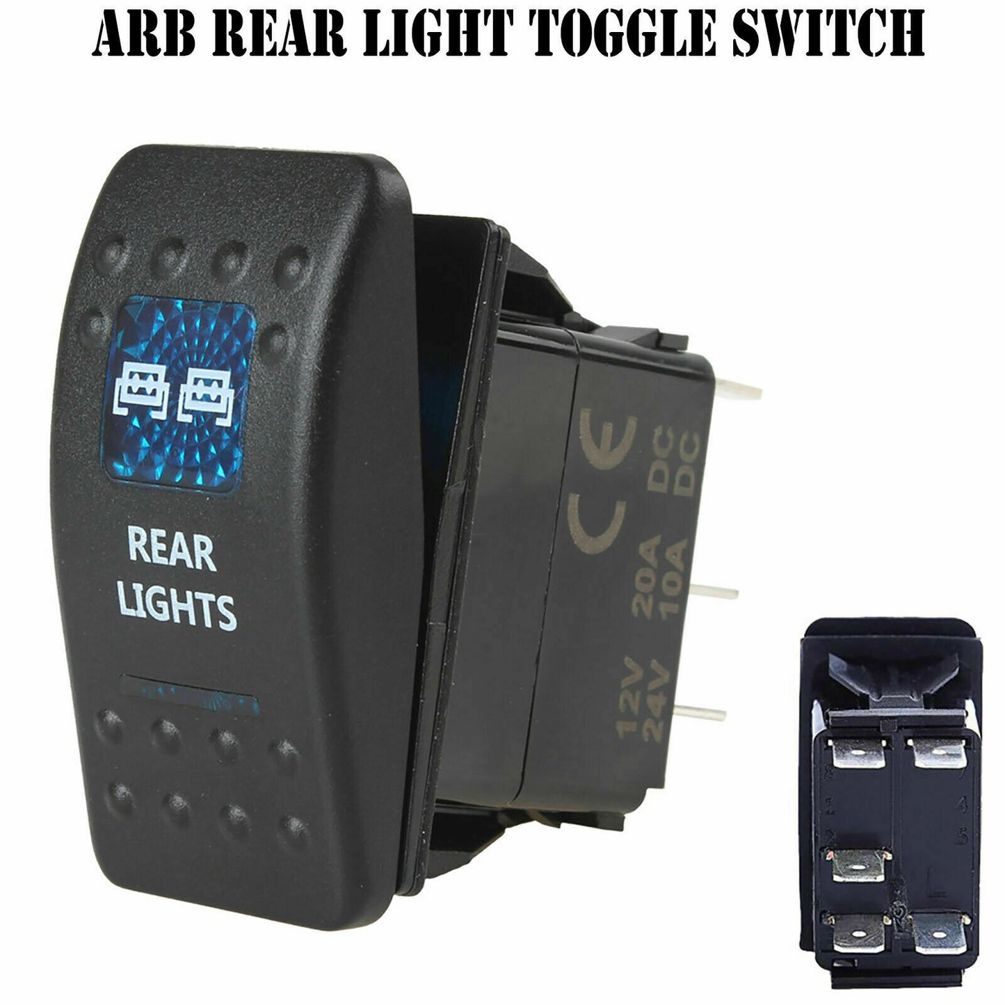 12V 20A Bar ARB Carling Rocker Toggle Switch Blue LED Car Boat - LifafaDenmark Aps