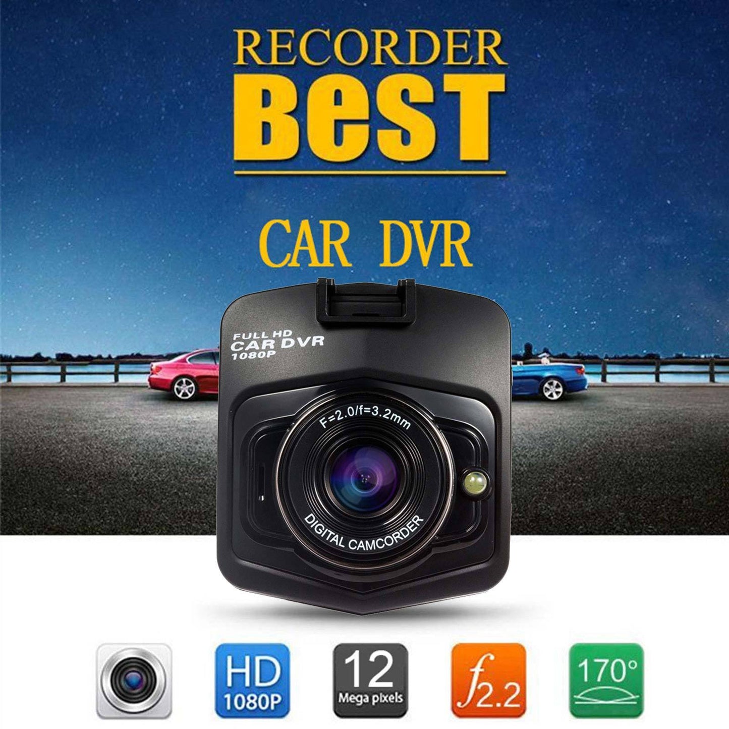 HD 1080P In Car DVR Camera Dash Cam Video Recorder Black Night Vision G sensor - Lifafa Denmark