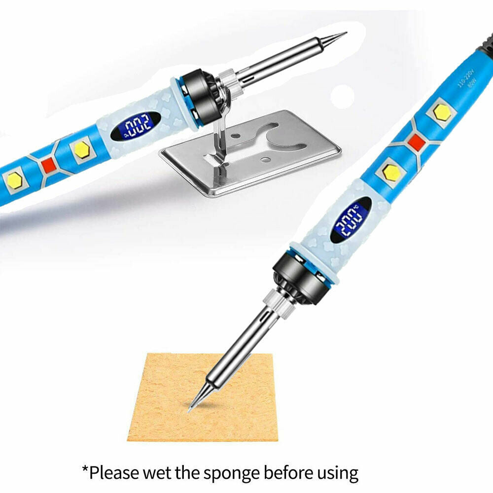 80W Digital LCD loddekolbe Justerbar Temp Kit Switch Tips Loddetrådsstativ - LifafaDenmark Aps