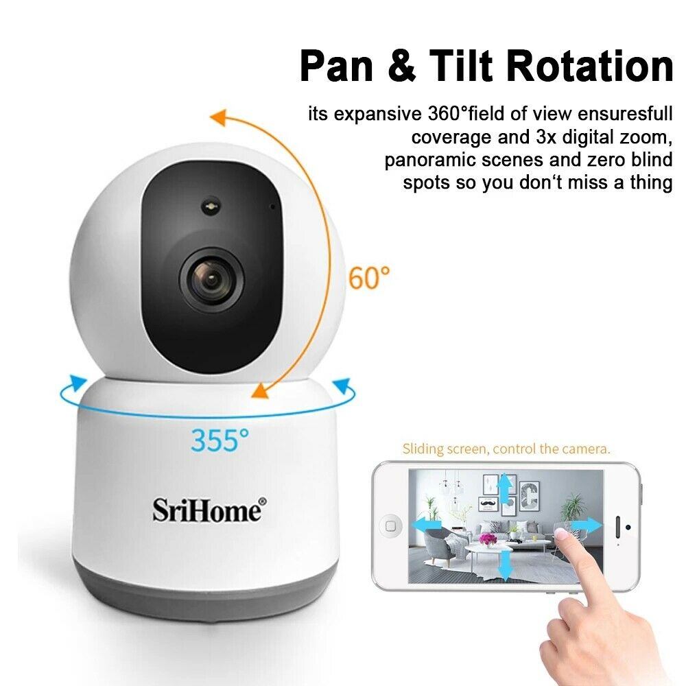 Srihome HD 4.0 MP Wifi IP-kamera Indendørs tovejs lyd-video - LifafaDenmark Aps