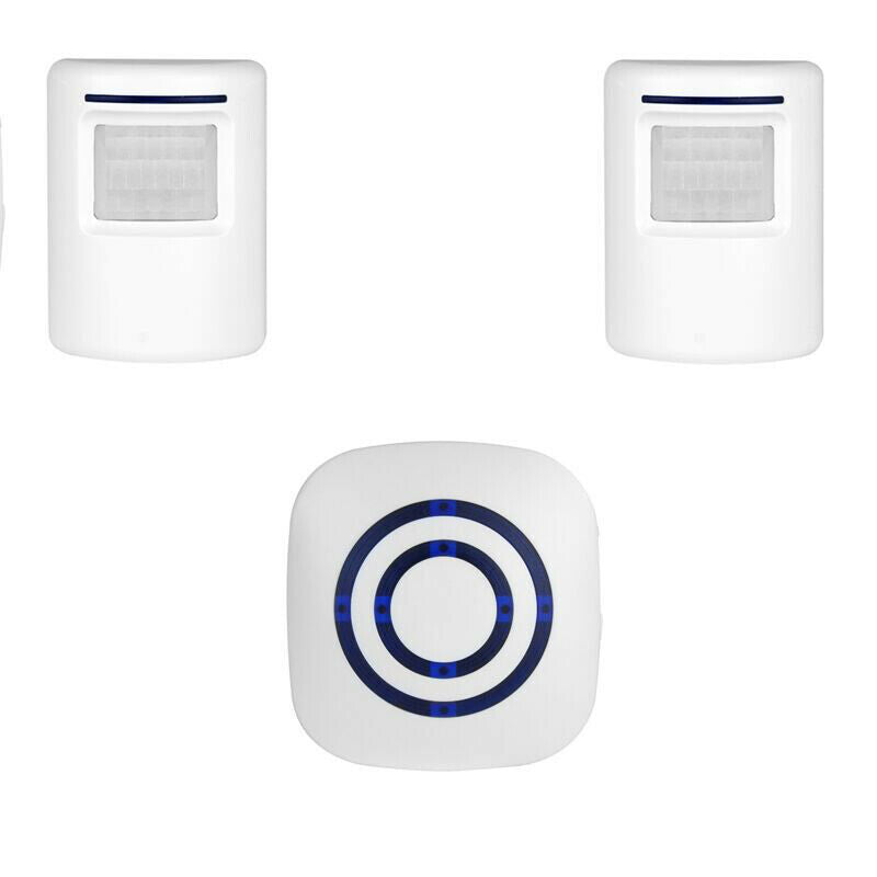 Trådløs Chime LED-dørklokkealarm PIR-bevægelse IR-sensordetektor Alert Hjem Safe 2 sensor + 1 klokke - LifafaDenmark Aps