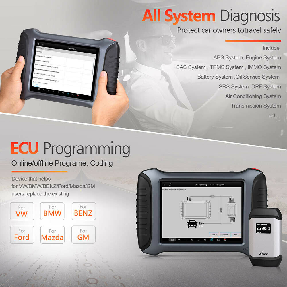 XTOOL A80 PRO All System Diagnostic Scanner Car KEY ECU Programming VIN Reader