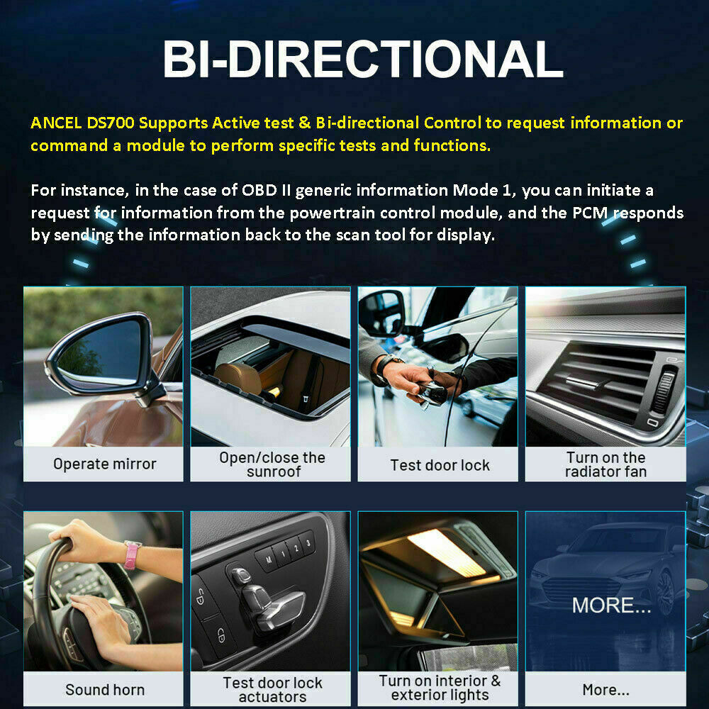 ANCEL DS700 Bi-Directional OBD2 Full Systems Scanner Diagnostic Reprogram Tablet