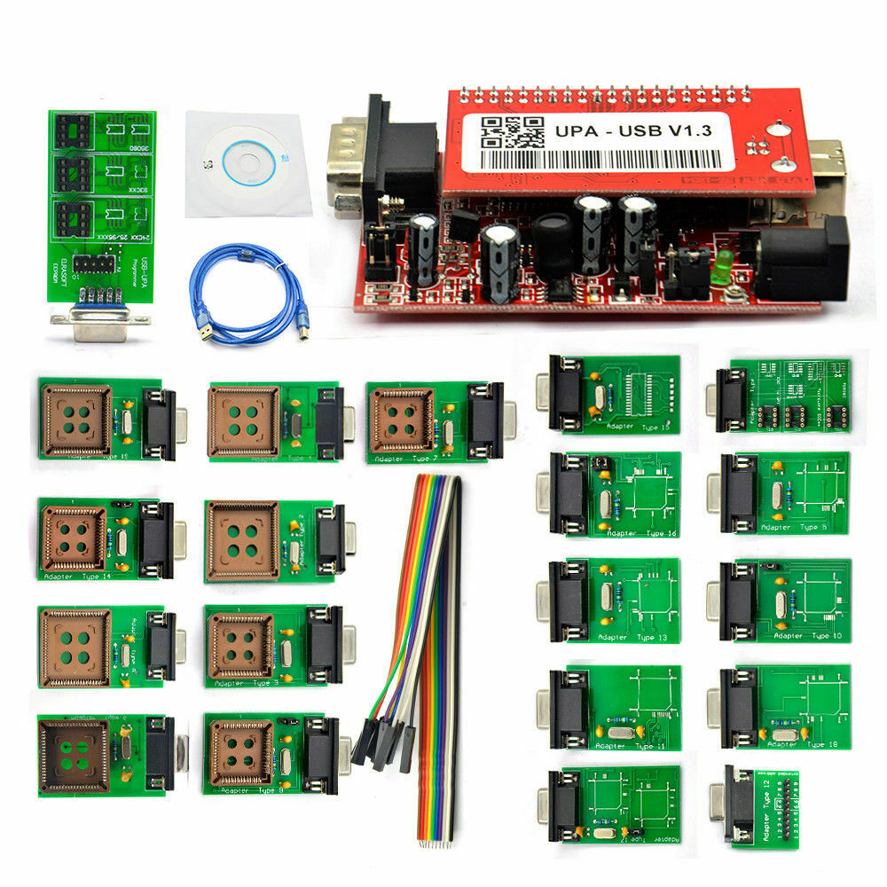 V1.3 New UPA USB Programmer With Full Adaptors With Nec Function ECU Chip Tuning - LifafaDenmark Aps
