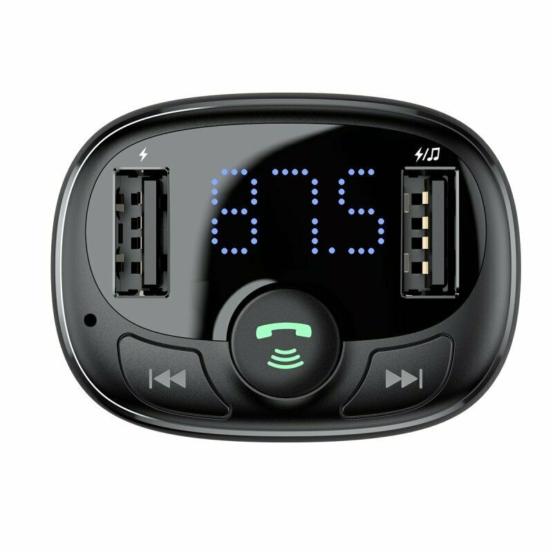 Baseus Bluetooth FM-sender Trådløs håndfri bil MP3-afspiller 2 USB-opl – Lifafa