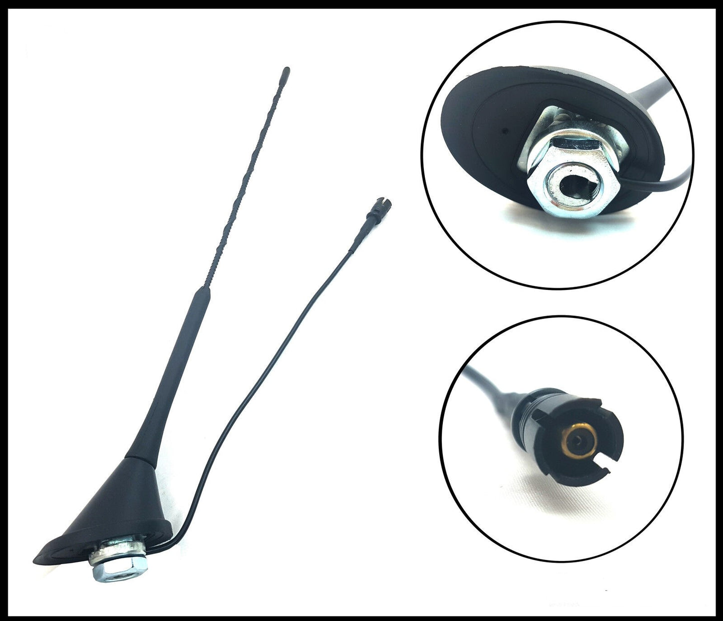BLACK BEE STING ANTENNE MAST BASE TAGRADIO AM FM 41CM TIL VW AUDI SKODA - LifafaDenmark Aps
