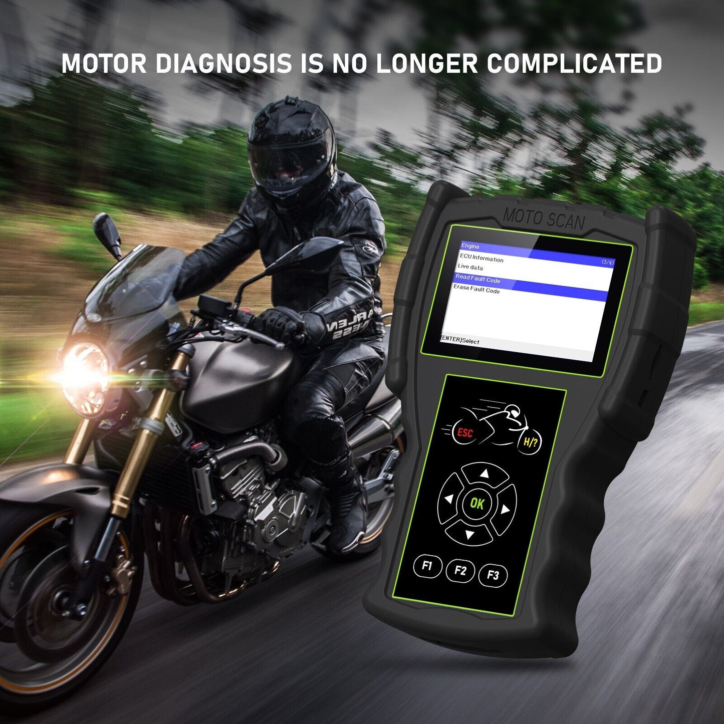 OBD2 Motorcycle Scanner Diagnostic Code Reader M100-Pro universal komplet kabelsæt
