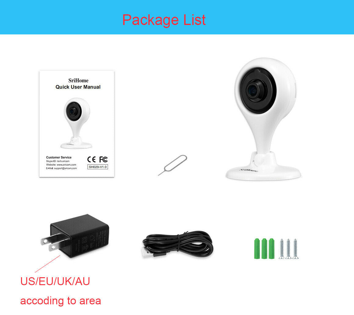 IP-kamera 1080P 2.0MP Bevægelsesregistrering Night Vision Support Avanceret TF-kort - LifafaDenmark Aps