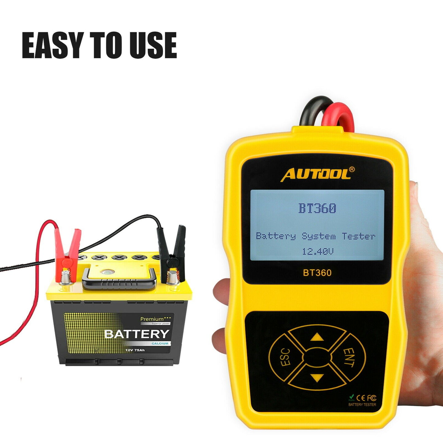 Autool BT360 DC 12V batterisystemtester Blysyreopladningstest Analyser - LifafaDenmark Aps