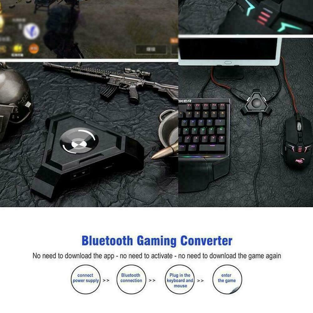 Portable PUBG Mobile Bluetooth Gamepad Gaming Keyboard Mouse Converter Adapter L5K6