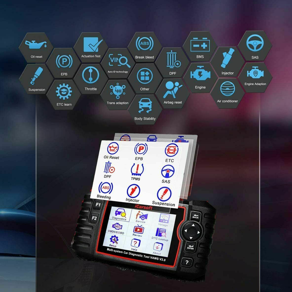 iCarsoft VAWS V3.0 Professional Multi-system Auto Diagnostic Scanner til AUDI / VW / SKODA / SEAT
