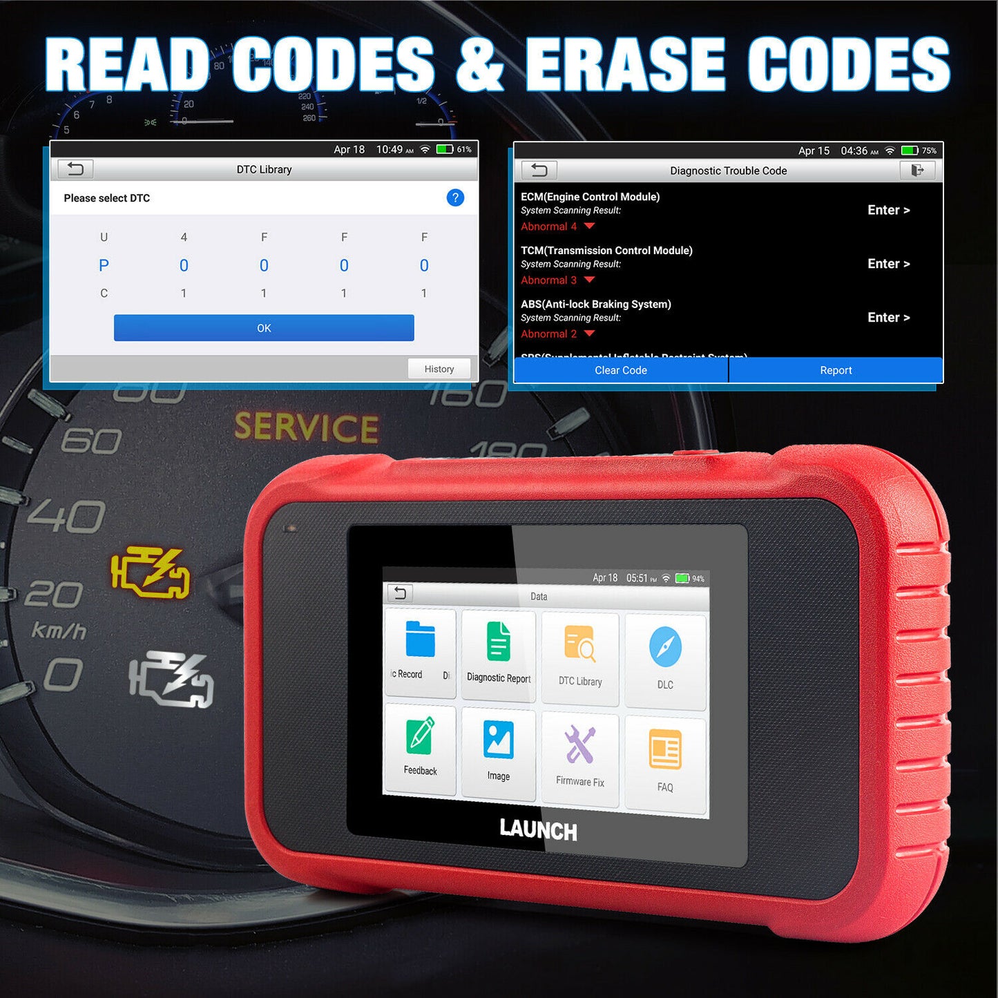 LAUNCH CRP129E OBD2 EOBD Diagnostic Tool Code Reader for Oil EPB SAS TPMS Reset