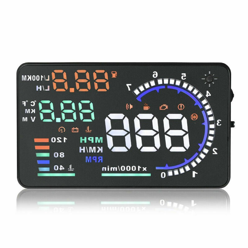 5.5 LCD-bil HUD Head Up Display OBD II OBD2 Auto Gauge Dash Screen-projektor - Lifafa Denmark