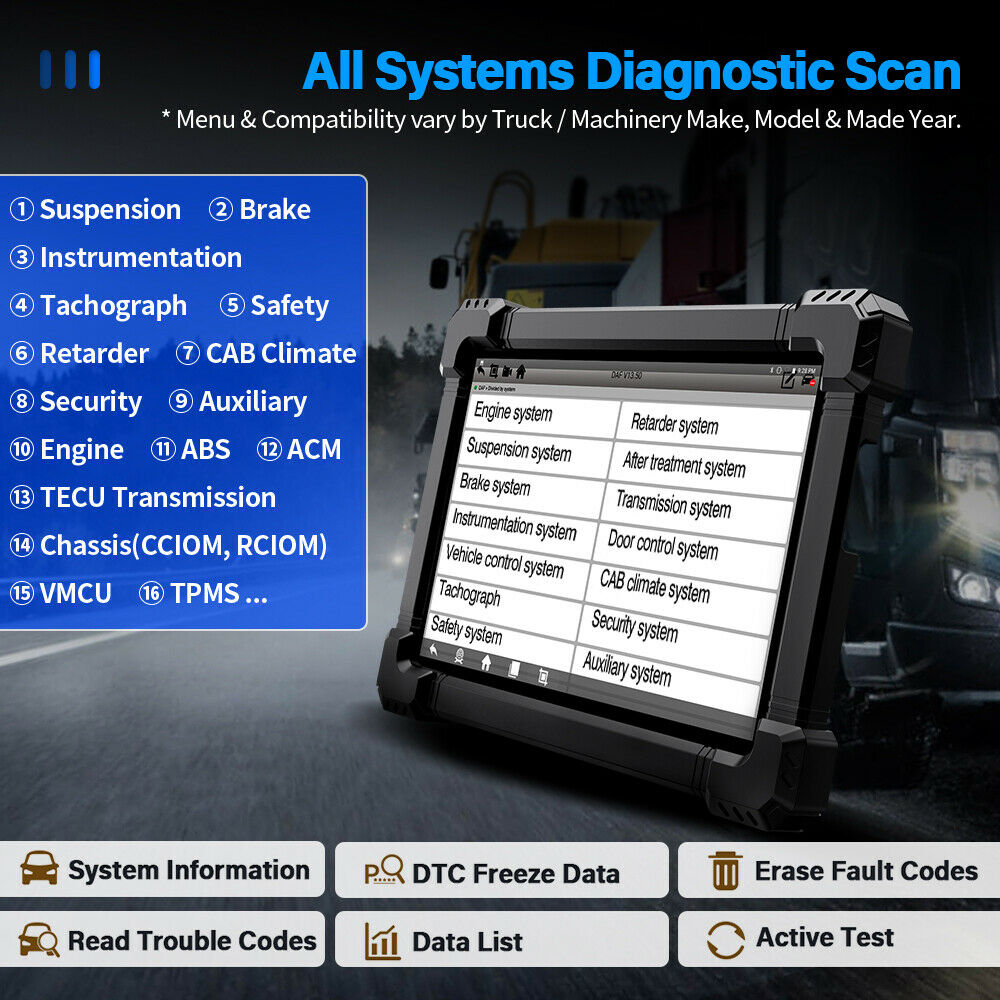 ANCEL X7-HD HGV Truck Lorry Plant Machine Diagnostic Tool OBD2 Scanner All System DPF
