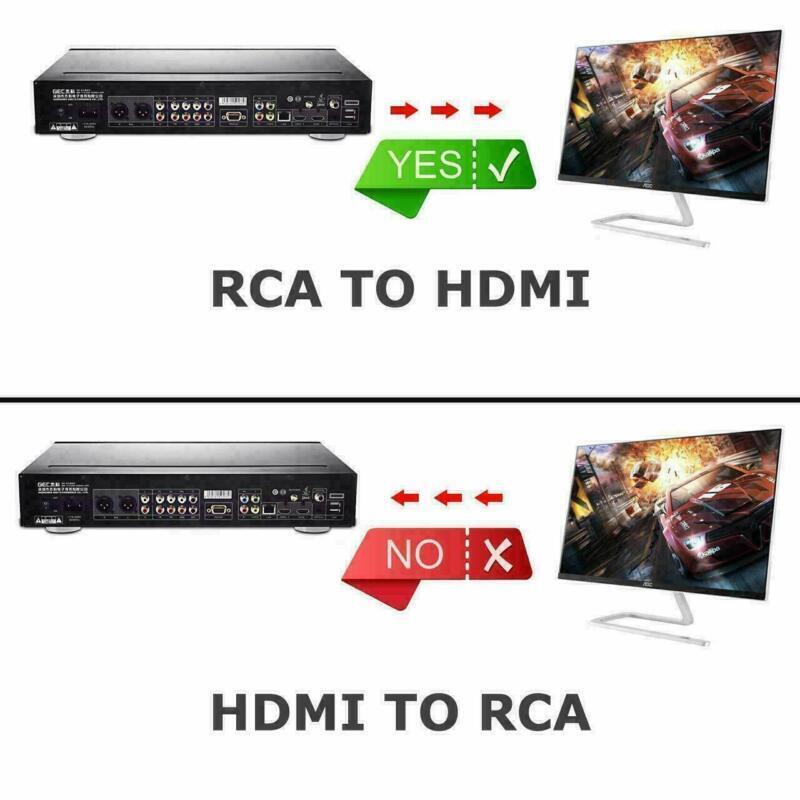 RCA til HDMI Converter Composite AV CVBS Video Adapter 1080p til Wii NES SNES VHS