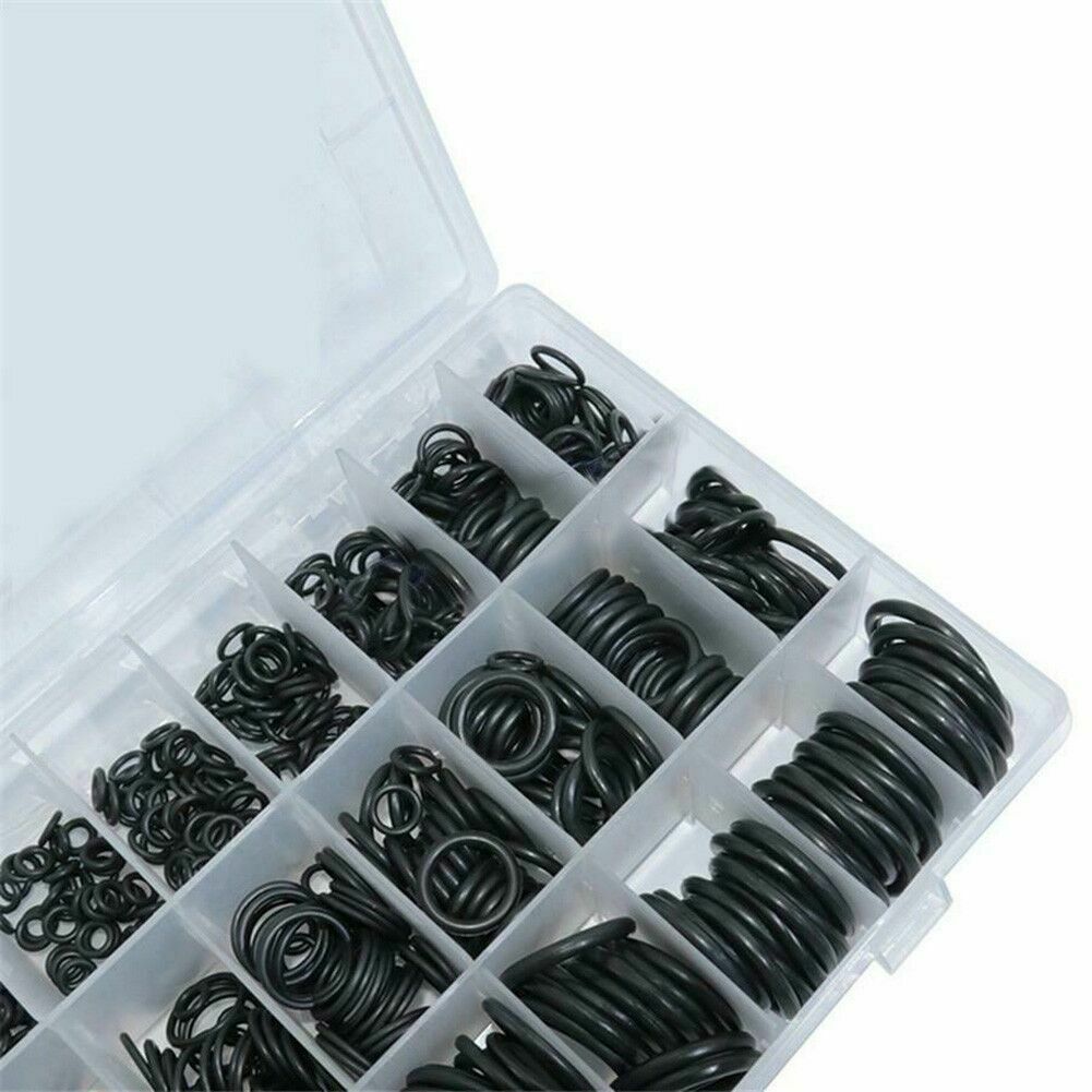 1200 stk sort gummi O-ring sæt biltætningsskiver 1,5 mm 2,4 mm 3,1 mm Sortiment - LifafaDenmark Aps