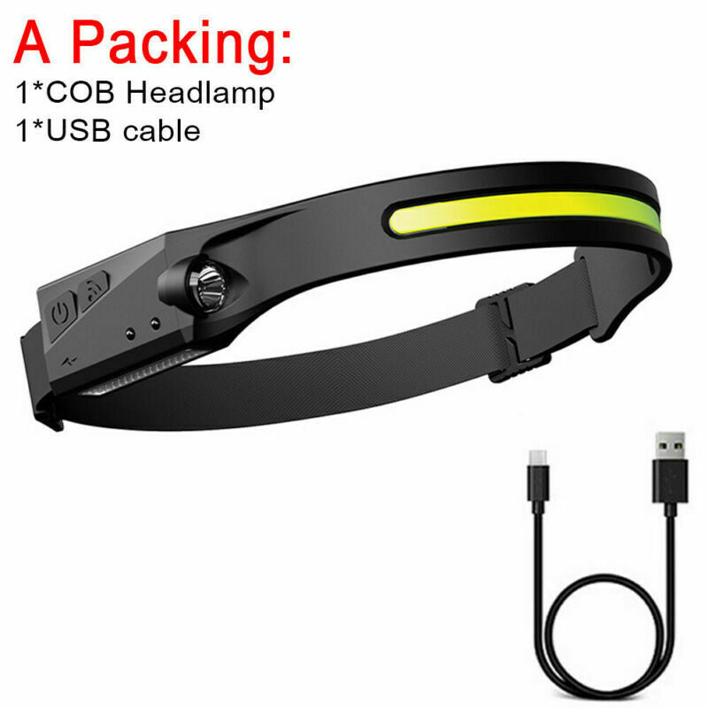 COB LED pandelampe lommelygte arbejdslys bar hovedbånd lampe USB - LifafaDenmark Aps