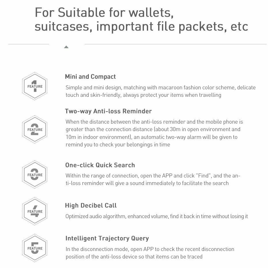 Baseus Trådløs Anti-lost Smart Tracker GPS Locator Child Key Wallet Pet Tracker - LifafaDenmark Aps