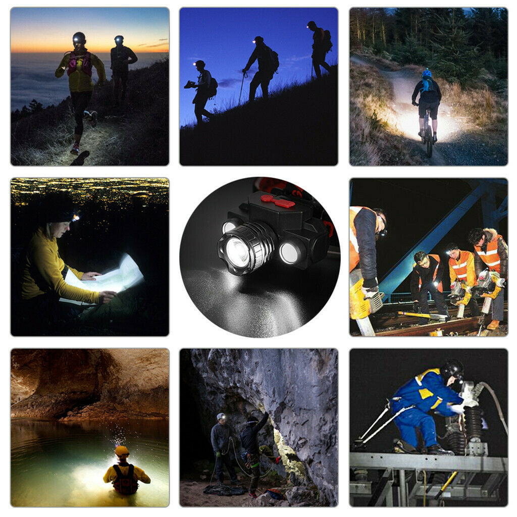 Rechargeable LED Headlamp Headlight Head Lamp Torch Flashlight Waterproof - Lifafa Denmark