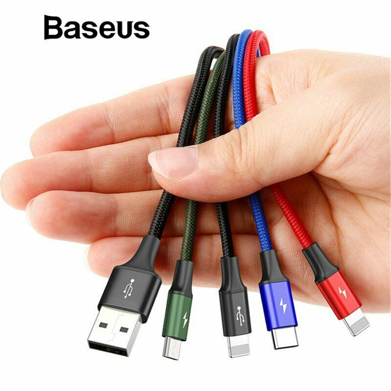 Baseus 4 i 1 Multi USB-oplader-opladningskabel til iPhone Type-C Micro USB - Lifafa Denmark