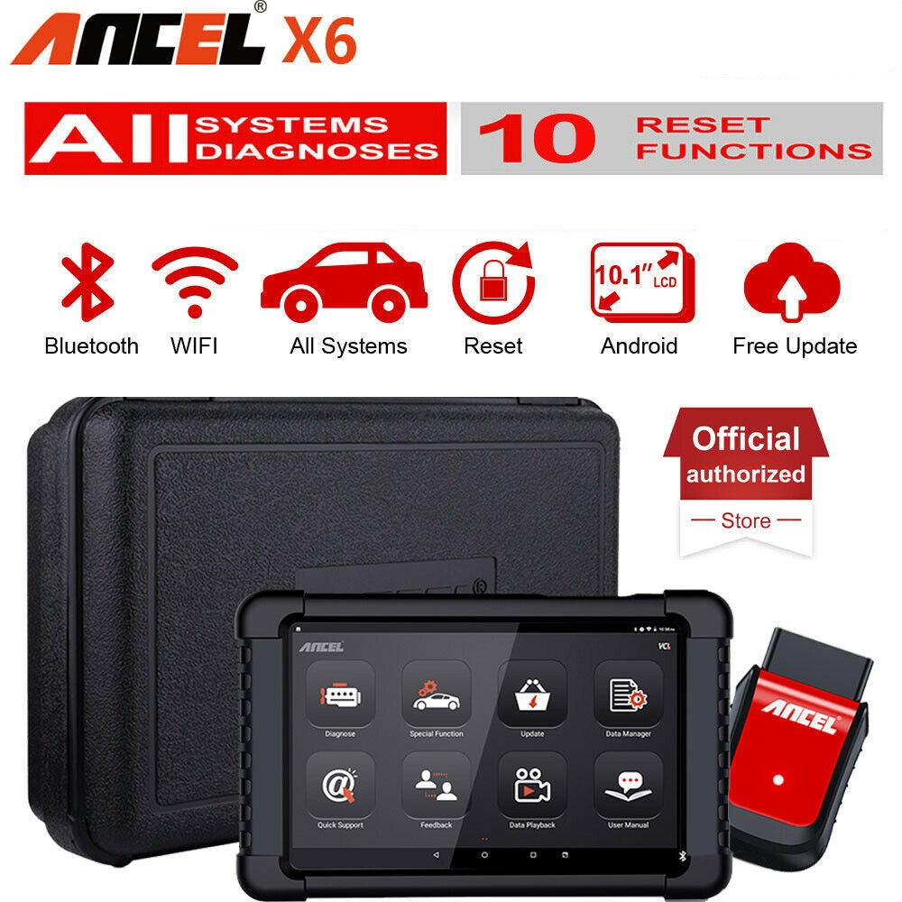 Ancel X6 Bluetooth All System Code Reader Car Diagnostic Tool with 10" Tablet OBD2 Scanner
